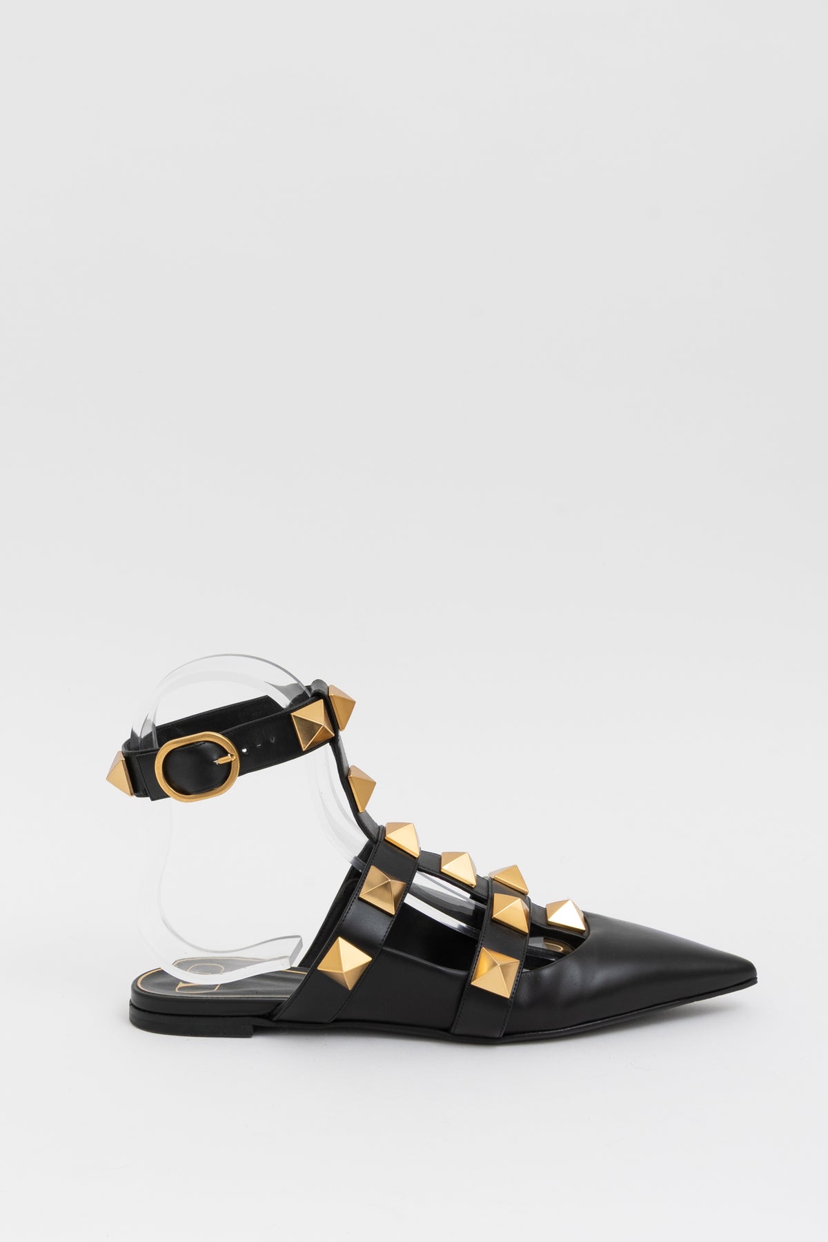 Roman Stud Pointed Ballerina Flats