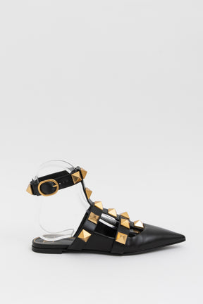Roman Stud Pointed Ballerina Flats