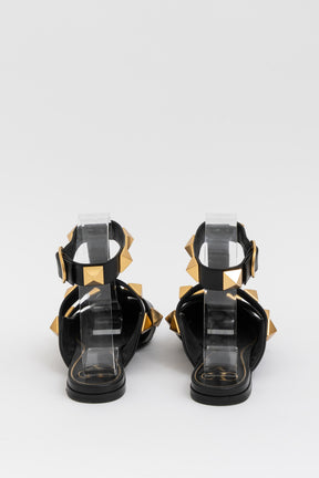 Roman Stud Pointed Ballerina Flats