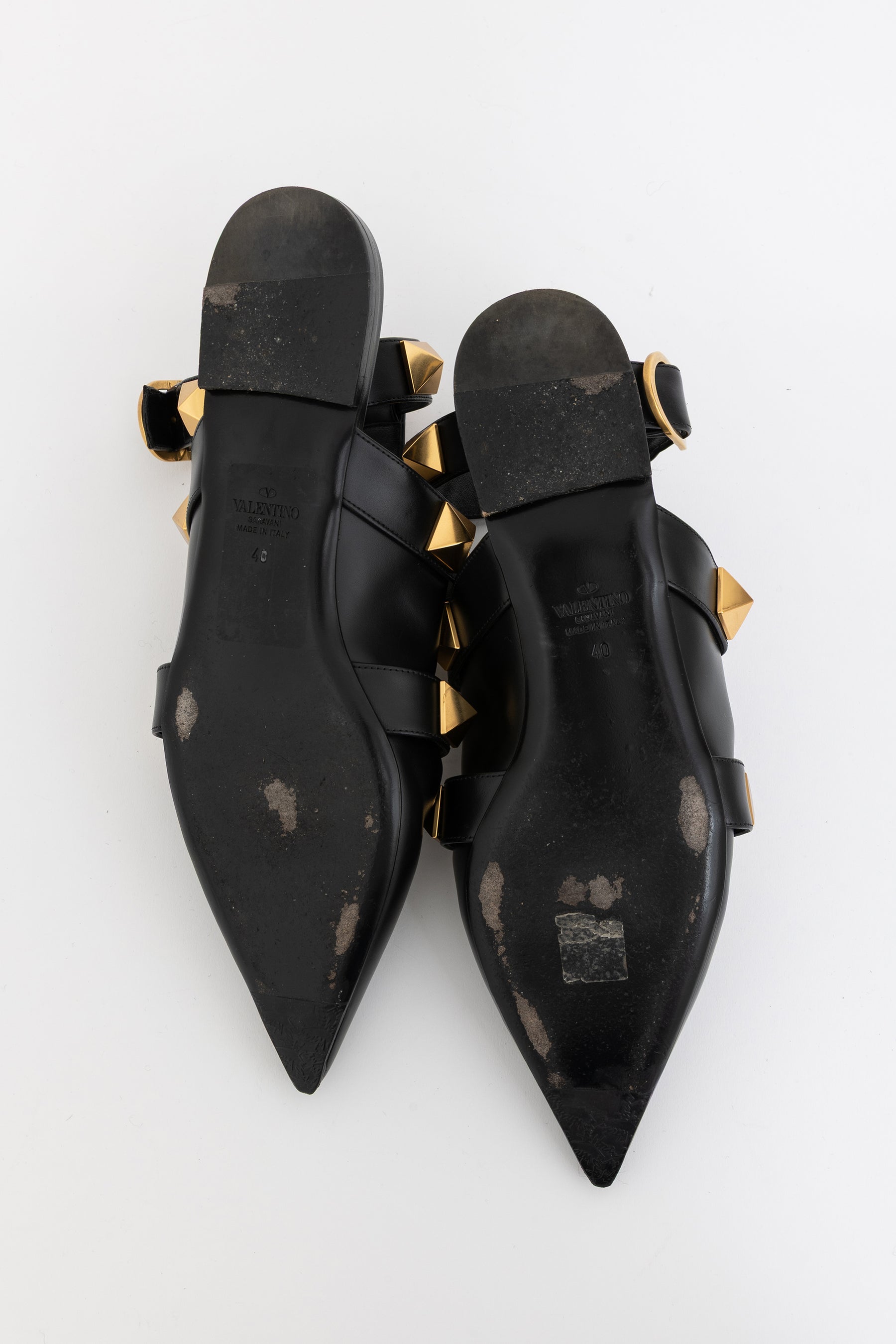 Roman Stud Pointed Ballerina Flats