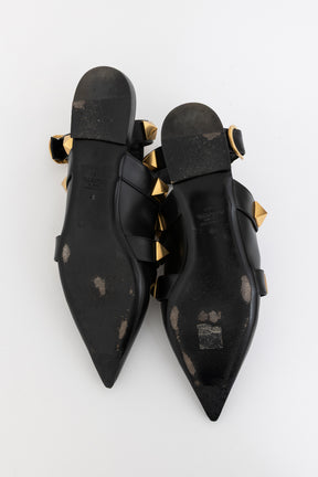 Roman Stud Pointed Ballerina Flats
