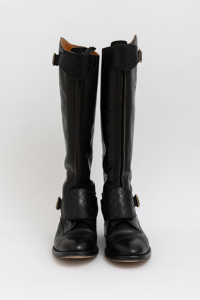 Logo Knee-High Riding Boots