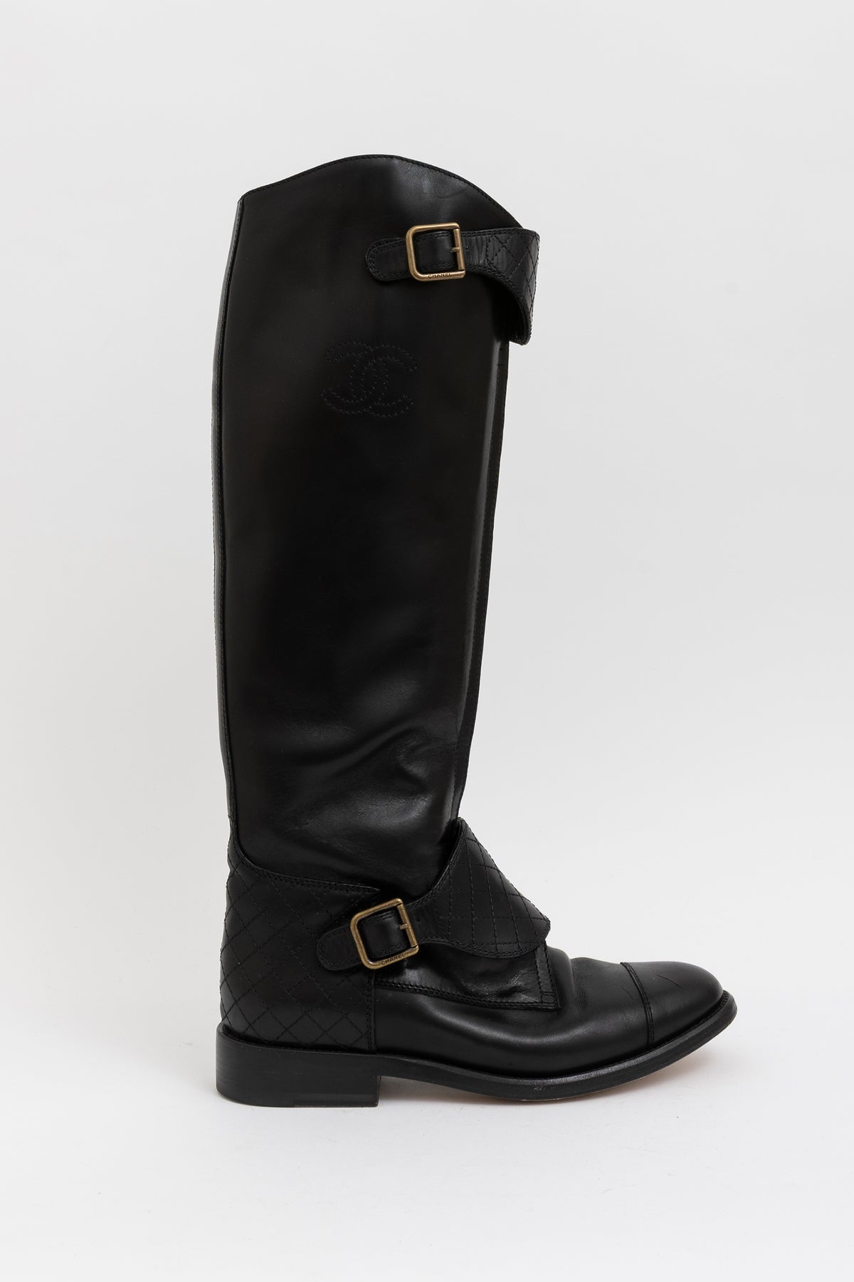 Logo Knee-High Riding Boots