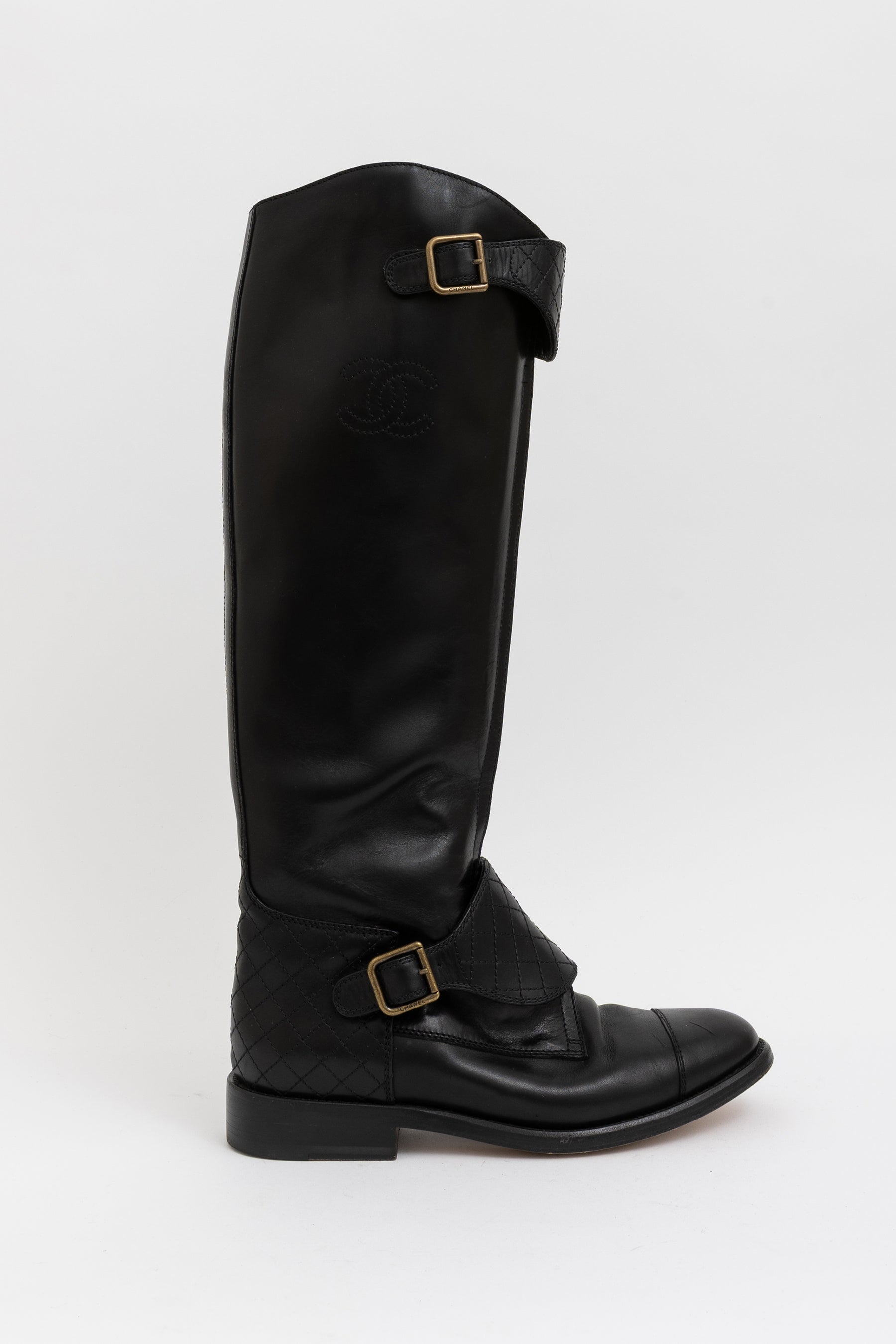 Logo Knee-High Riding Boots