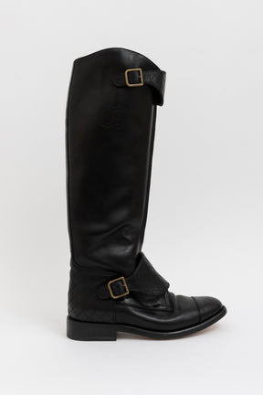 Logo Knee-High Riding Boots
