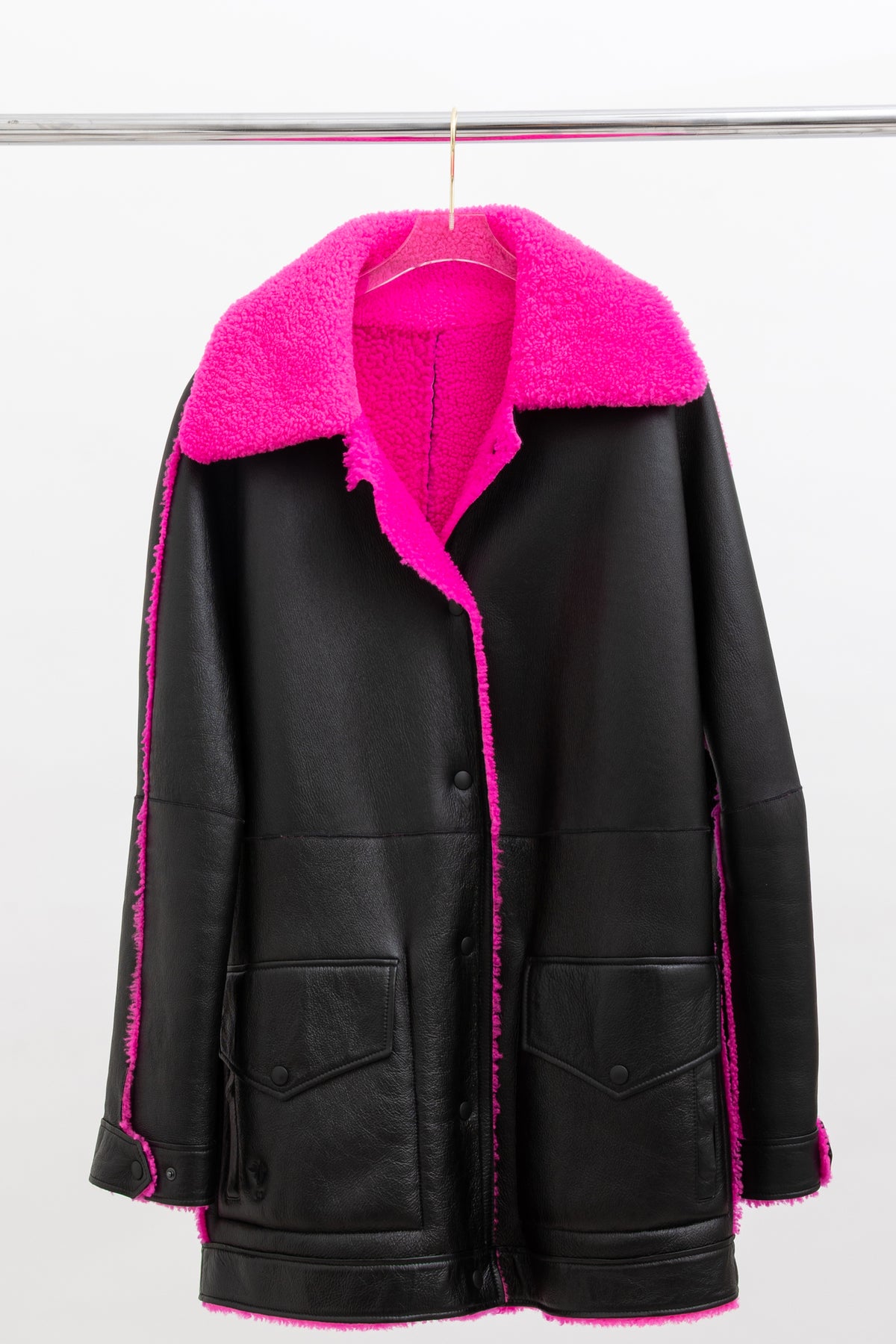 Reversible Shearling Pea Coat