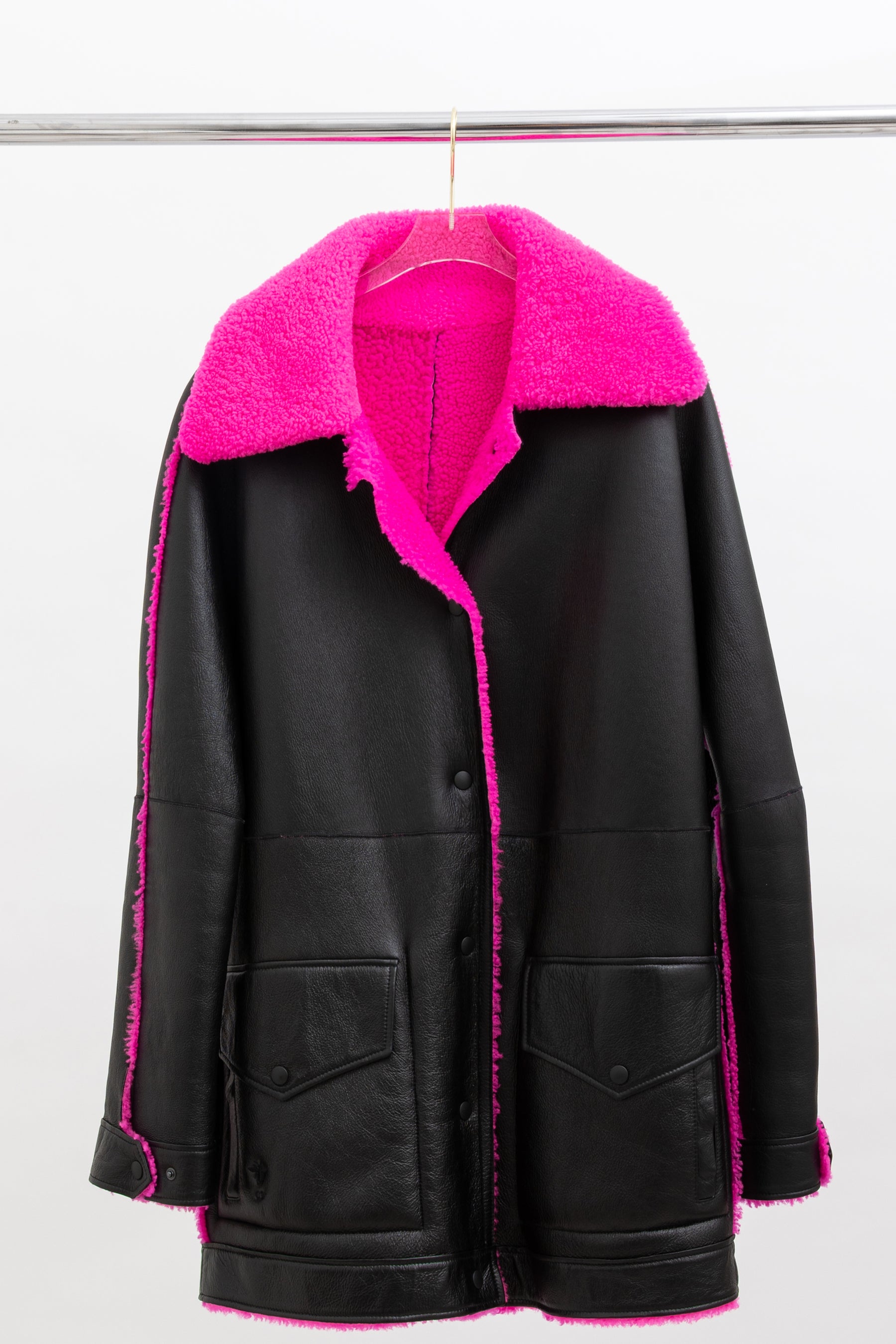 Reversible Shearling Pea Coat