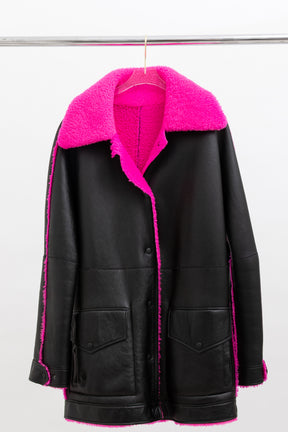 Reversible Shearling Pea Coat