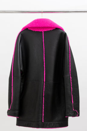 Reversible Shearling Pea Coat