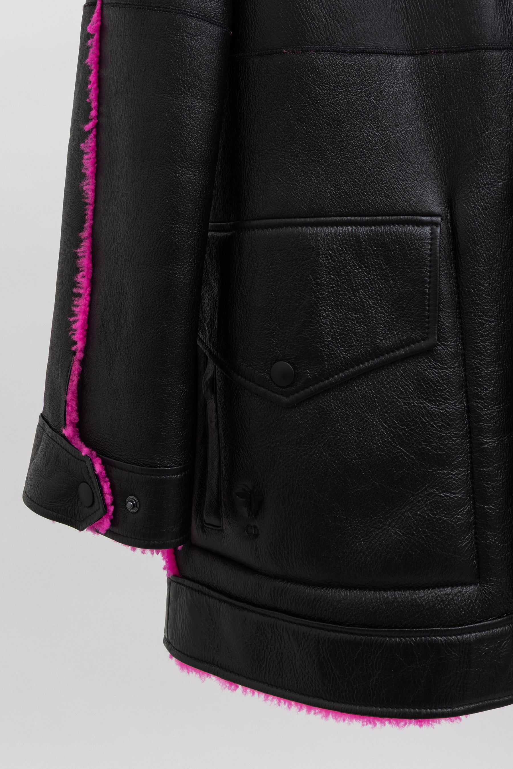 Reversible Shearling Pea Coat