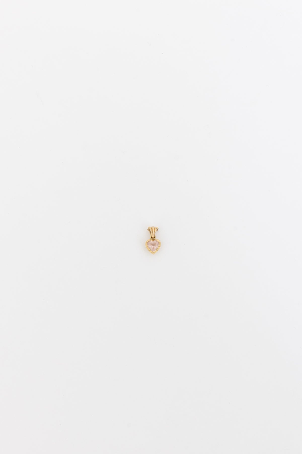 Fleur des Lis Bail Heart Pendant In Pink Morganite