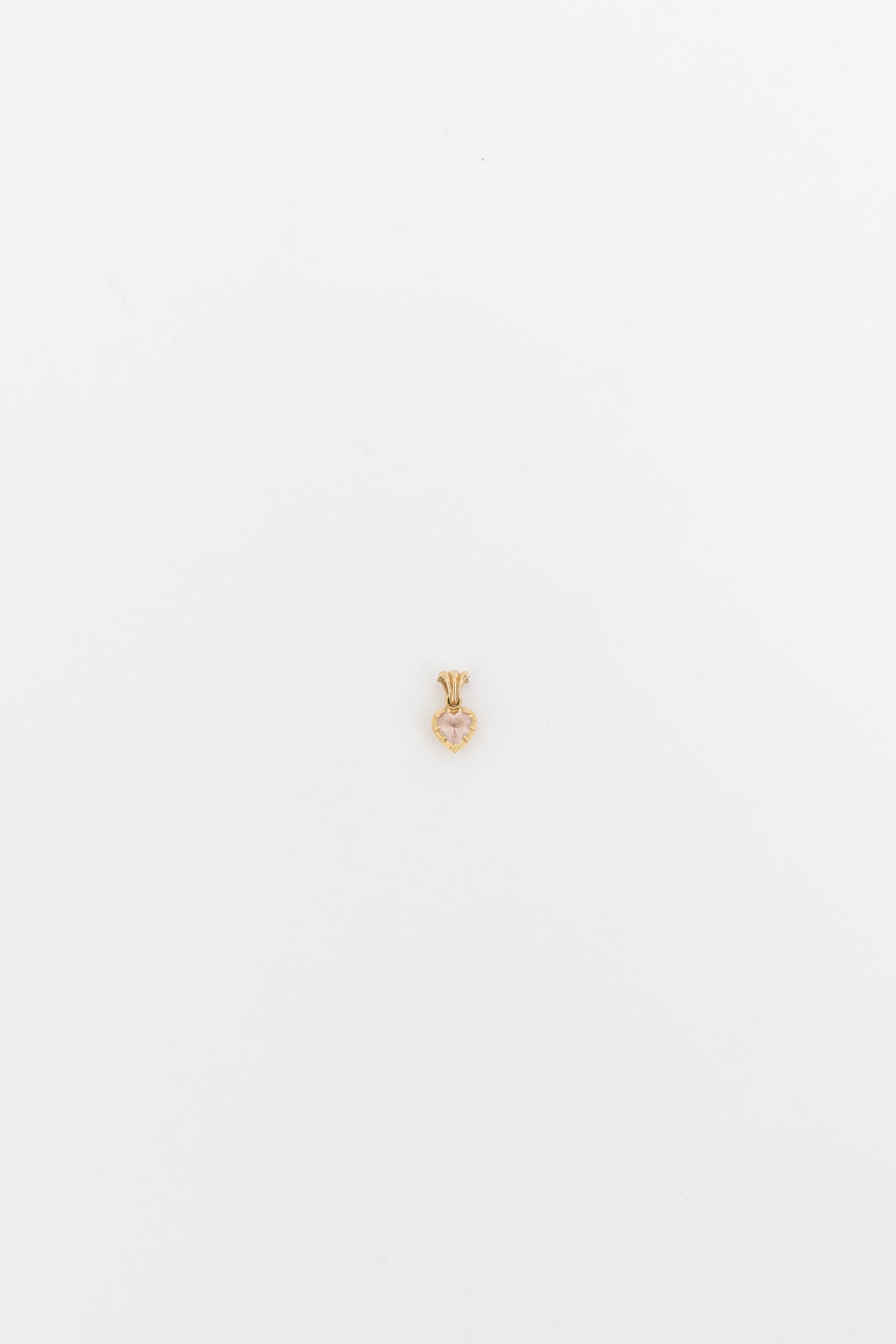 Fleur des Lis Bail Heart Pendant In Pink Morganite