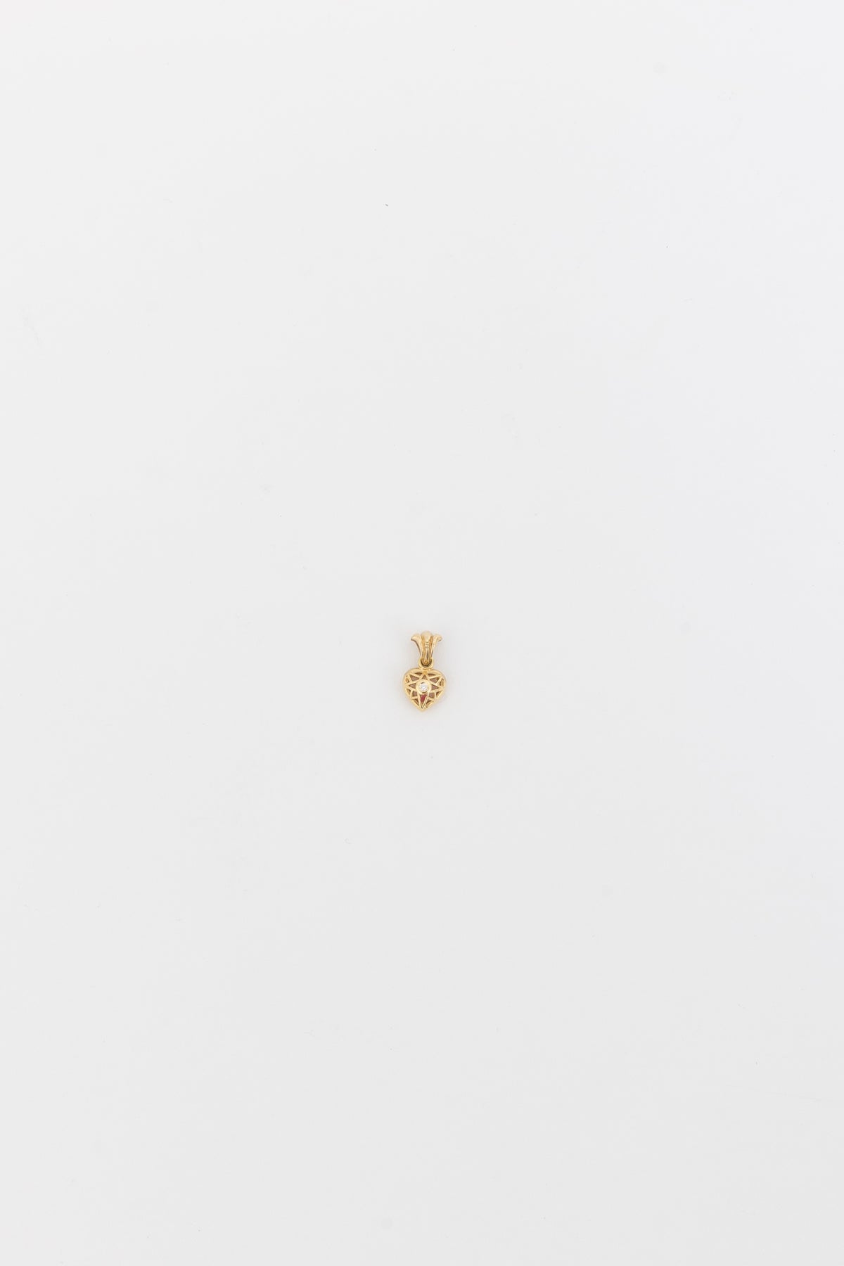 Fleur des Lis Bail Heart Pendant In Pink Morganite