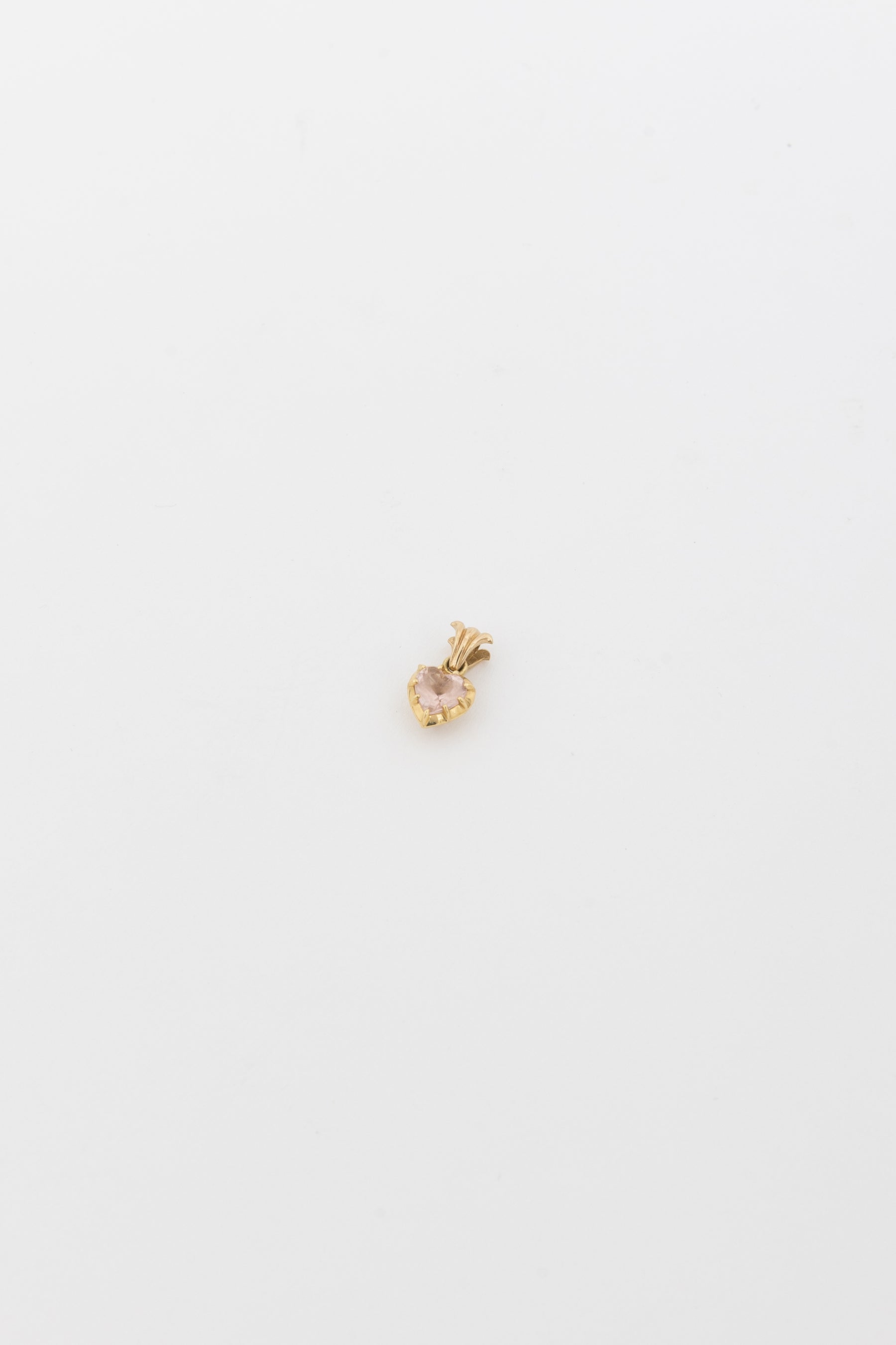 Fleur des Lis Bail Heart Pendant In Pink Morganite