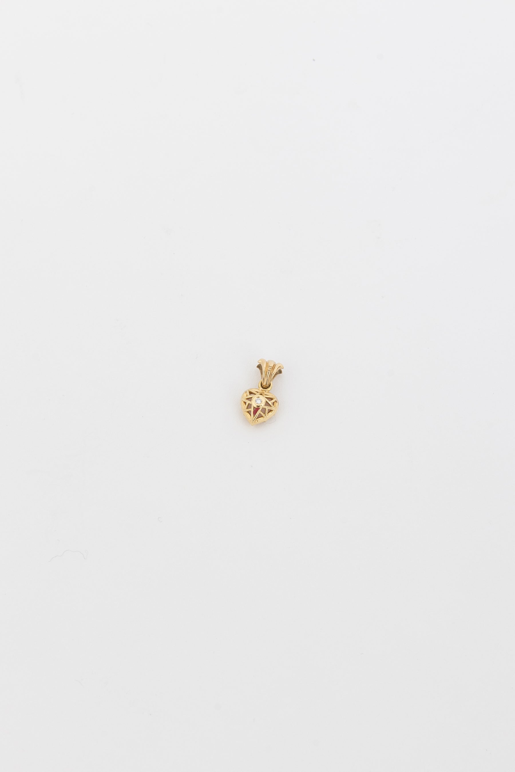 Fleur des Lis Bail Heart Pendant In Pink Morganite
