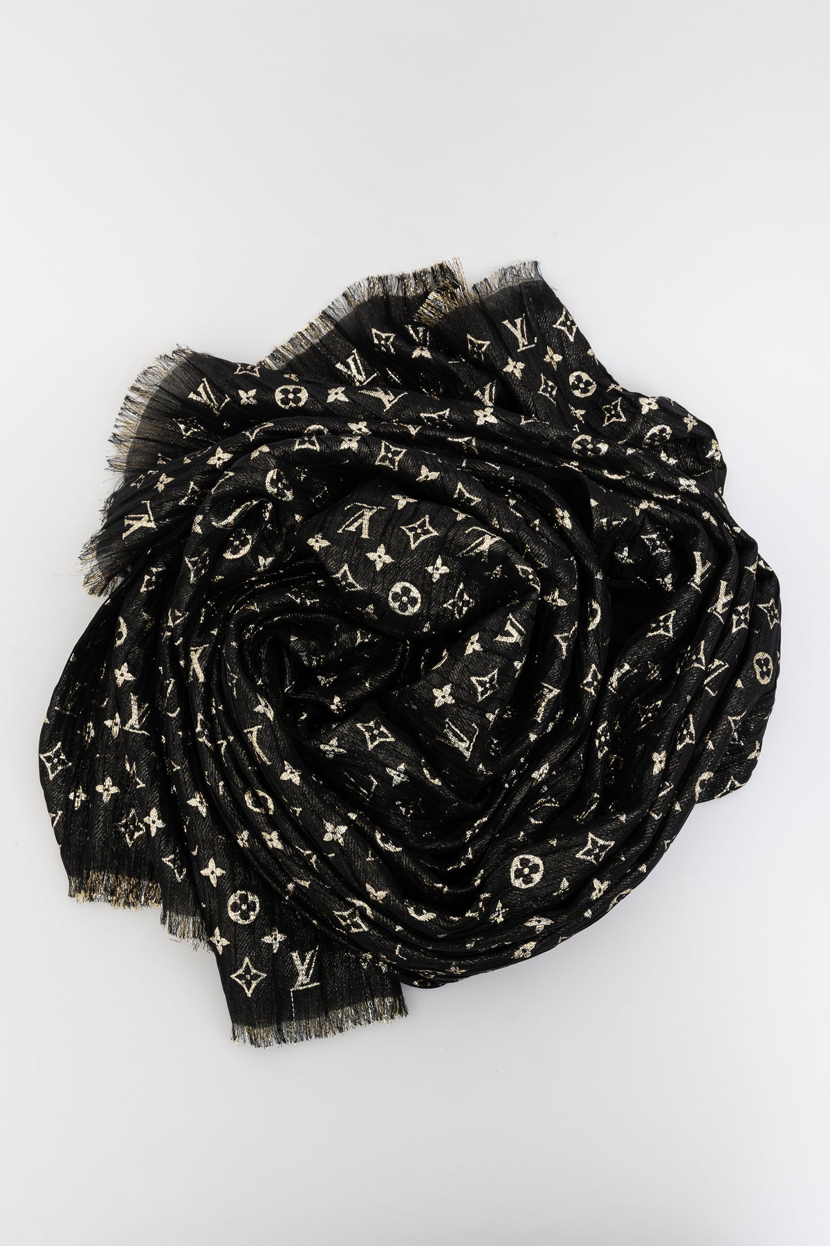 So Glitter Monogram Silk Shawl