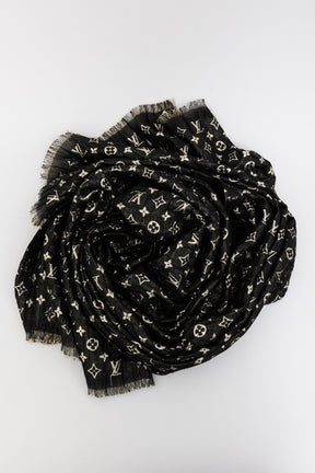 So Glitter Monogram Silk Shawl