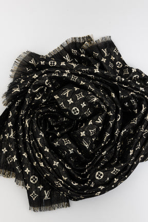 So Glitter Monogram Silk Shawl