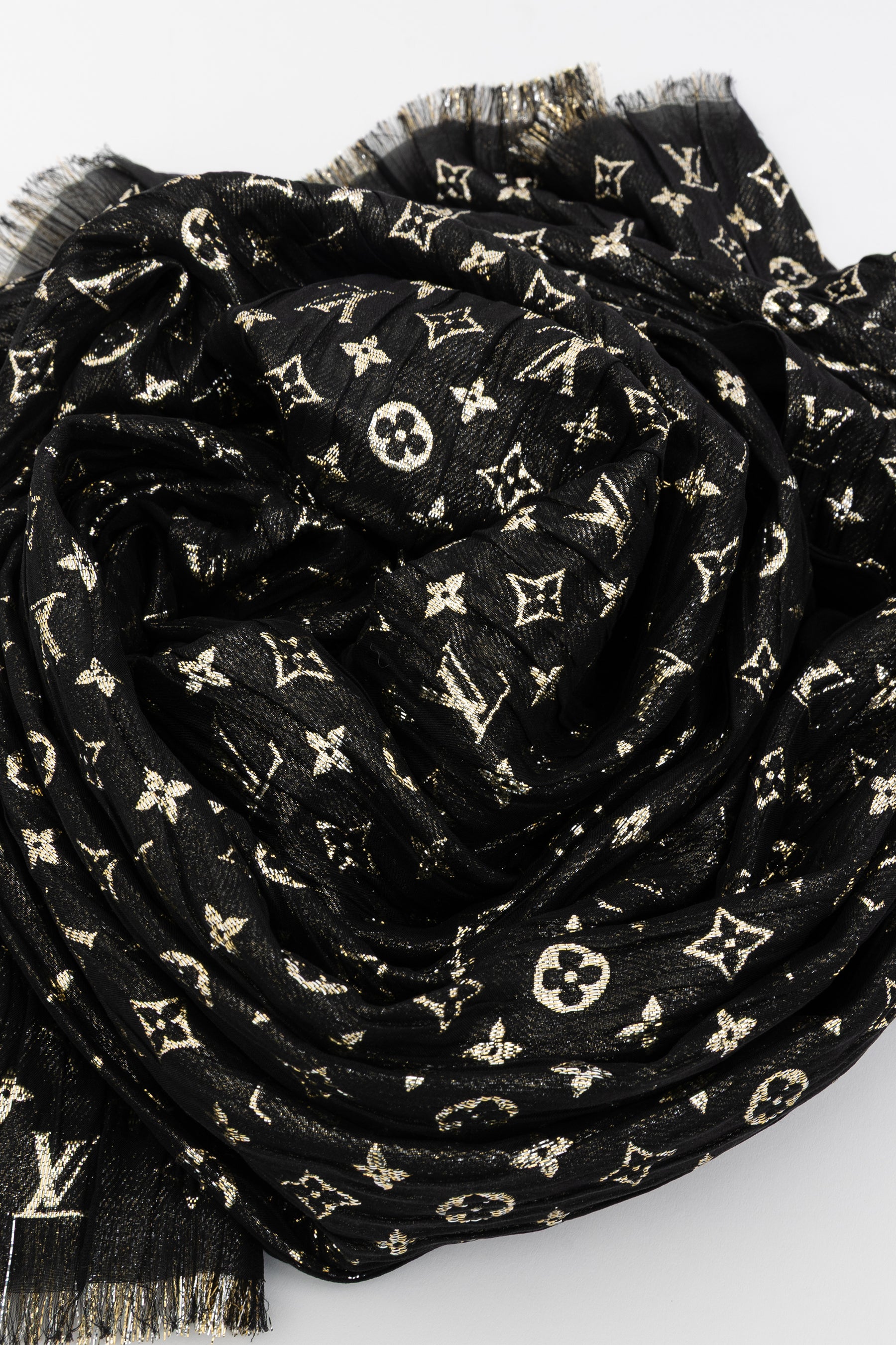 So Glitter Monogram Silk Shawl