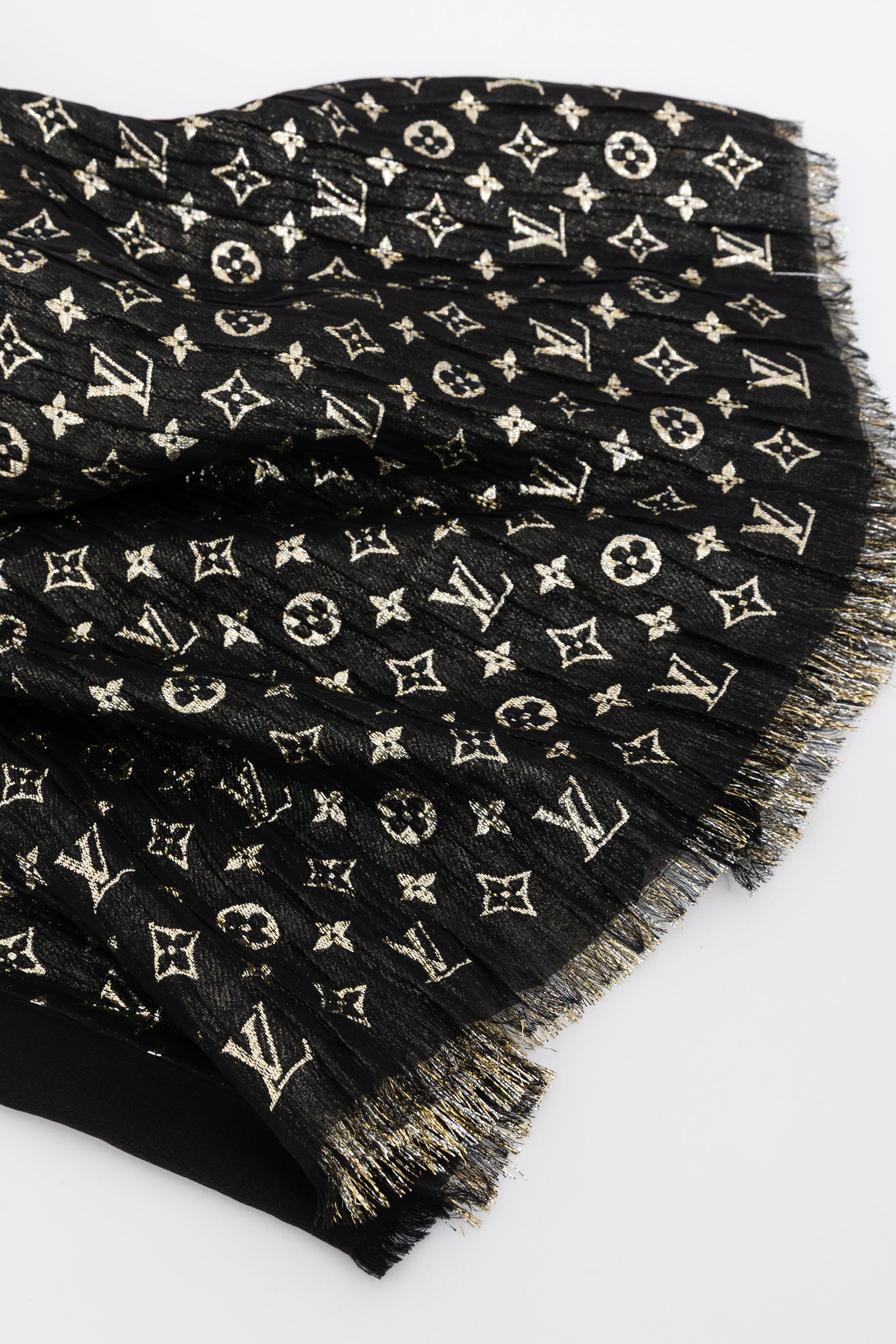So Glitter Monogram Silk Shawl