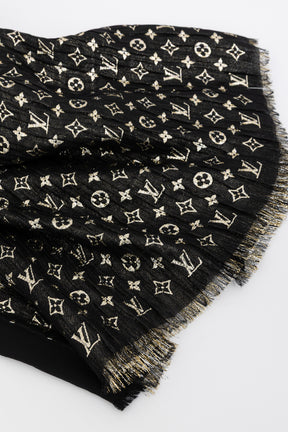 So Glitter Monogram Silk Shawl