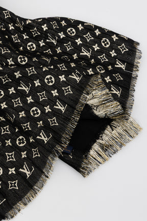 So Glitter Monogram Silk Shawl