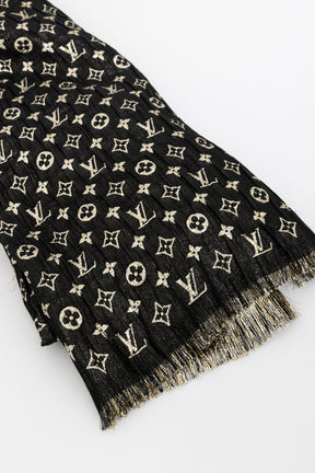 So Glitter Monogram Silk Shawl