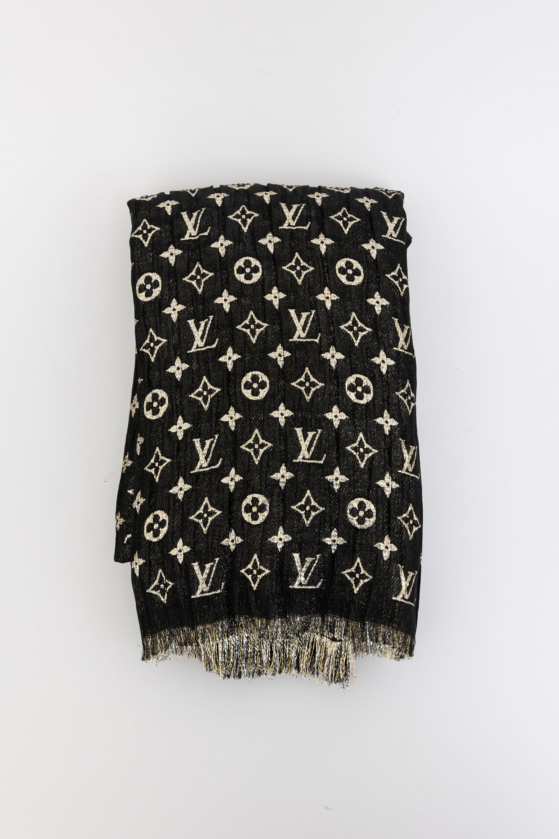 So Glitter Monogram Silk Shawl