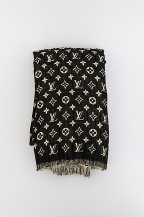 So Glitter Monogram Silk Shawl