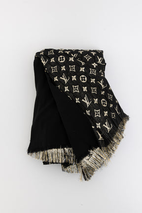 So Glitter Monogram Silk Shawl