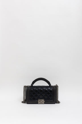Boy Top Handle Chain Around Bag