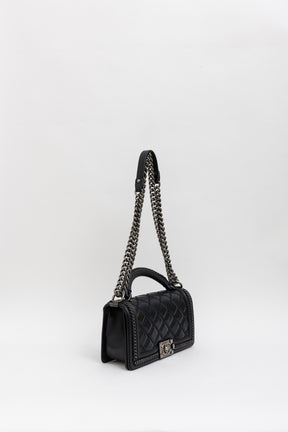 Boy Top Handle Chain Around Bag