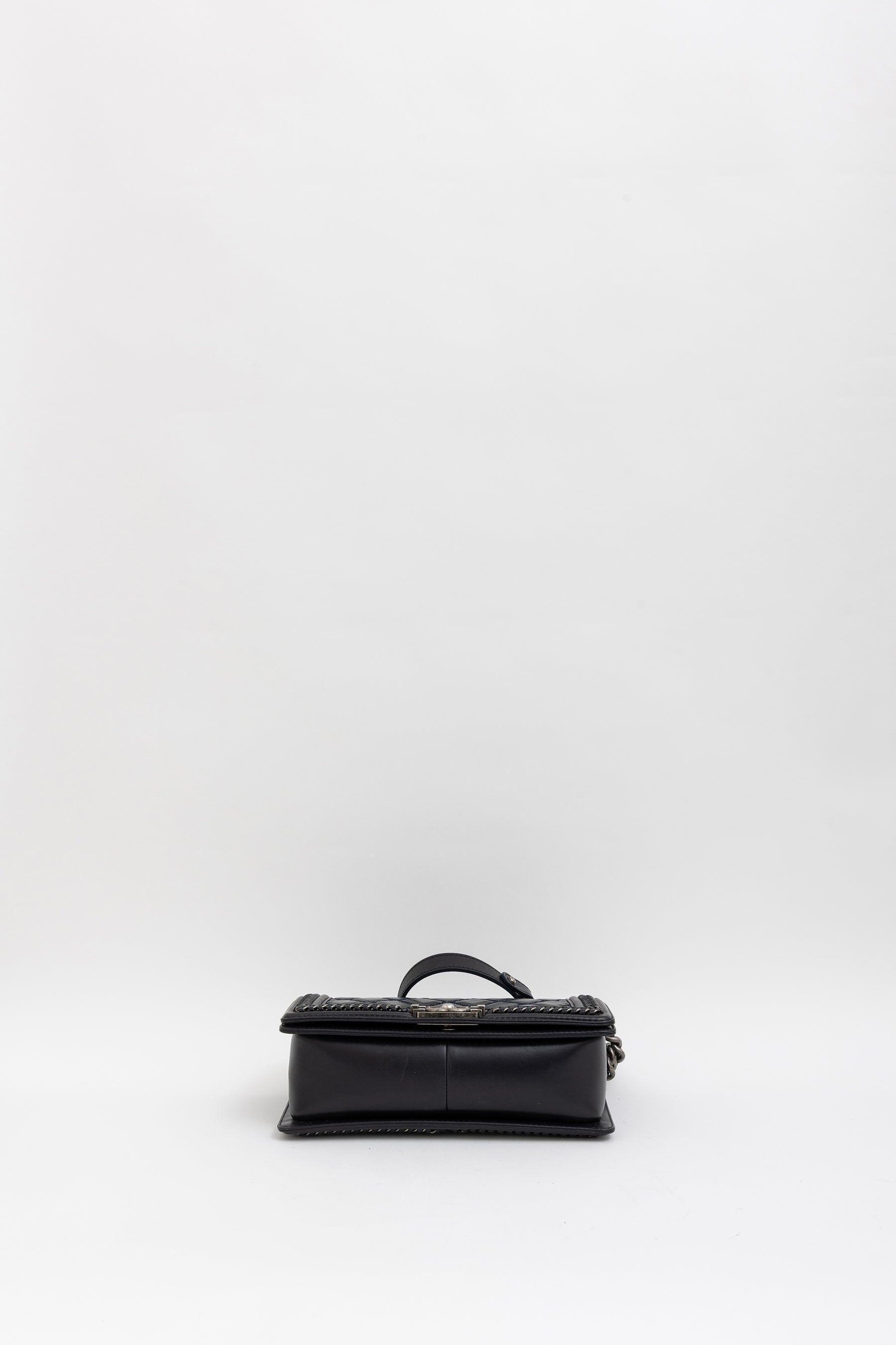 Boy Top Handle Chain Around Bag