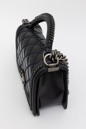 Boy Top Handle Chain Around Bag