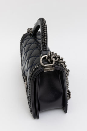 Boy Top Handle Chain Around Bag
