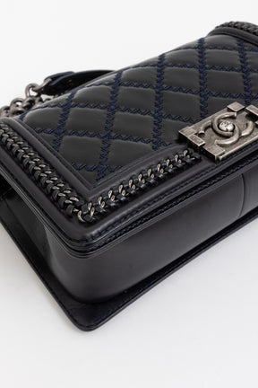 Boy Top Handle Chain Around Bag