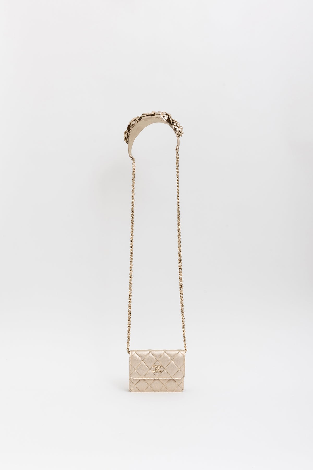 Camellia Strap Mini Card Holder on Chain