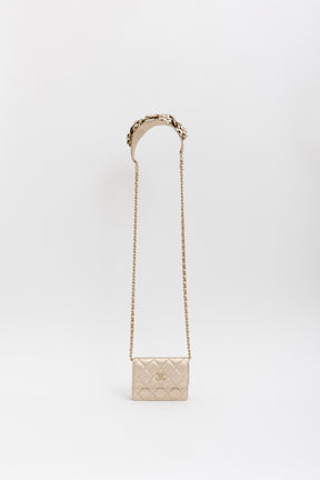 Camellia Strap Mini Card Holder on Chain