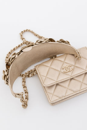 Camellia Strap Mini Card Holder on Chain
