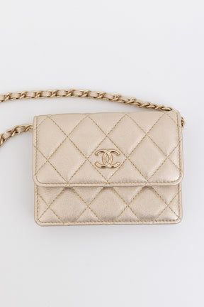 Camellia Strap Mini Card Holder on Chain
