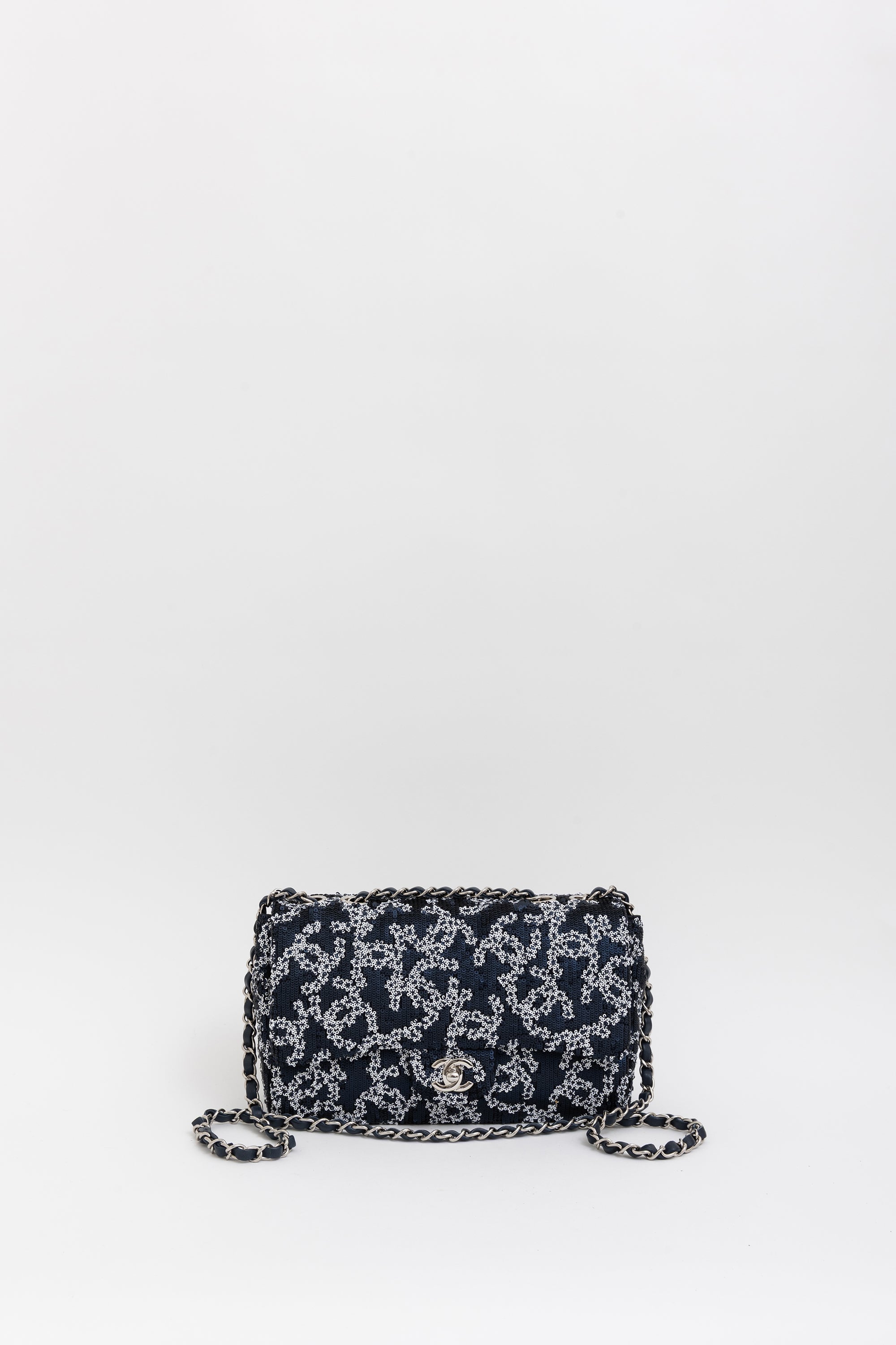 Medium CC Sequin Single Flap Bag