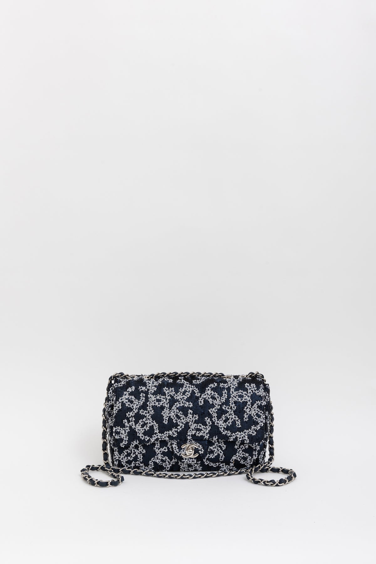 Medium CC Sequin Single Flap Bag