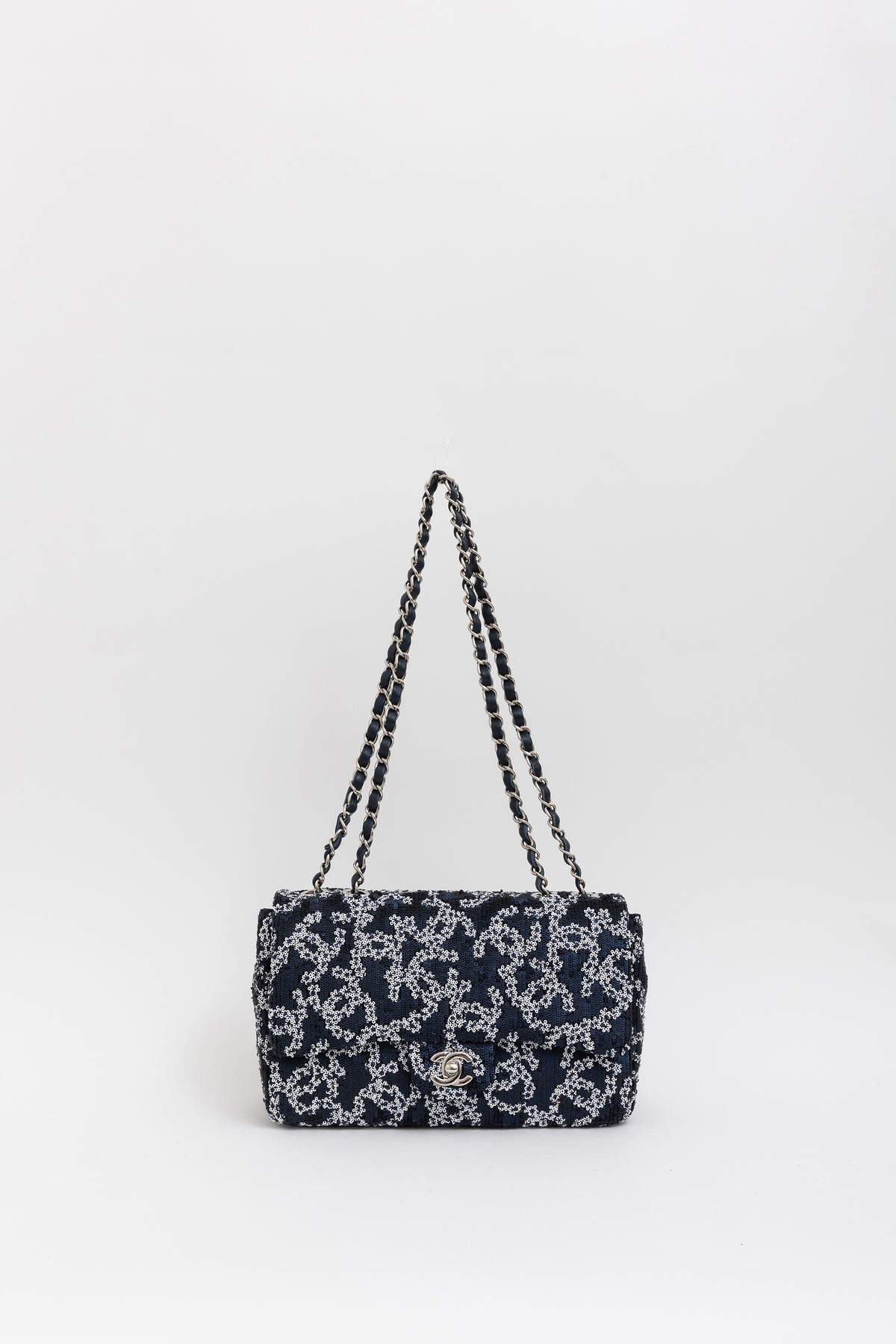 Medium CC Sequin Single Flap Bag