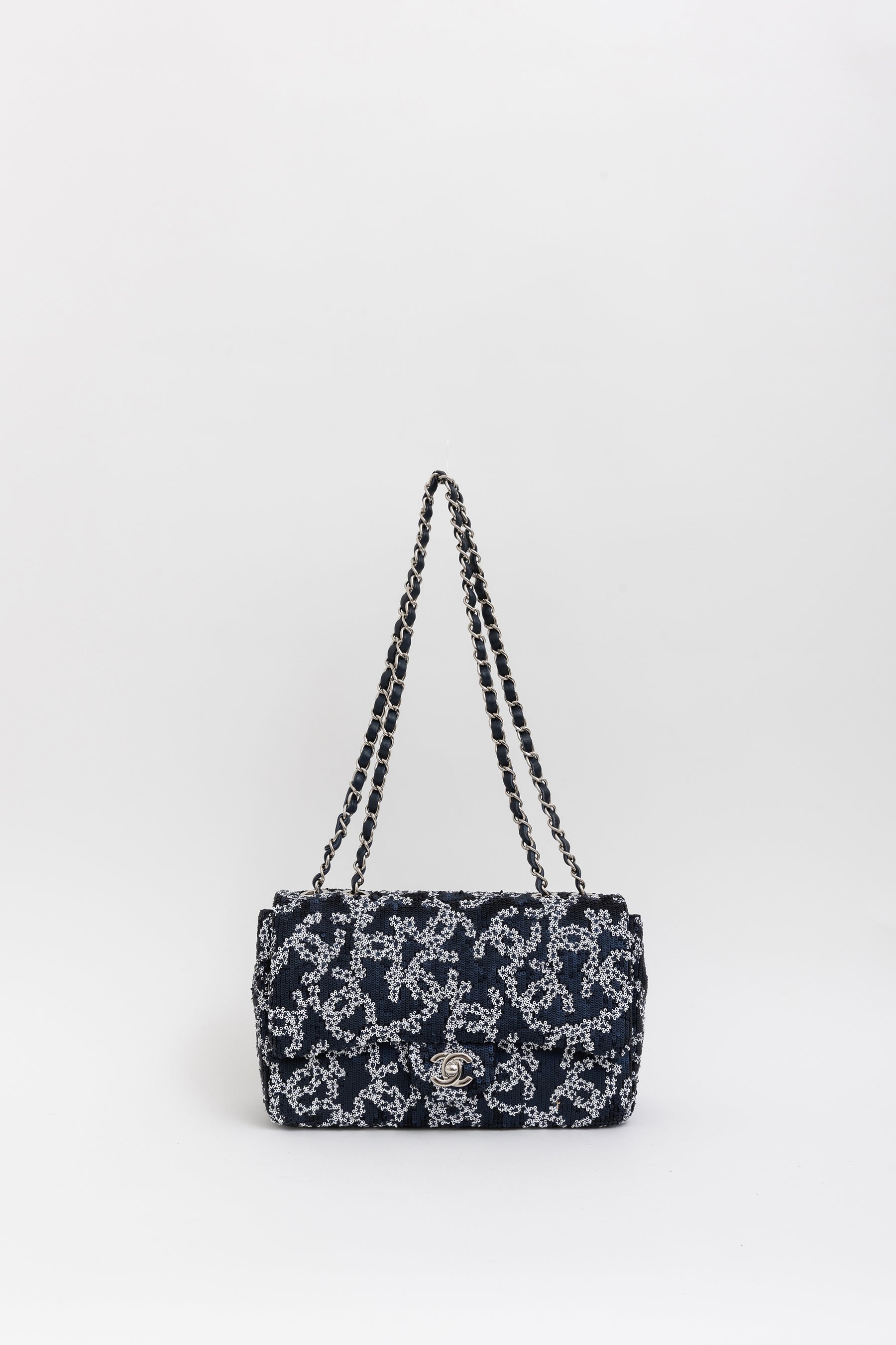 Medium CC Sequin Single Flap Bag