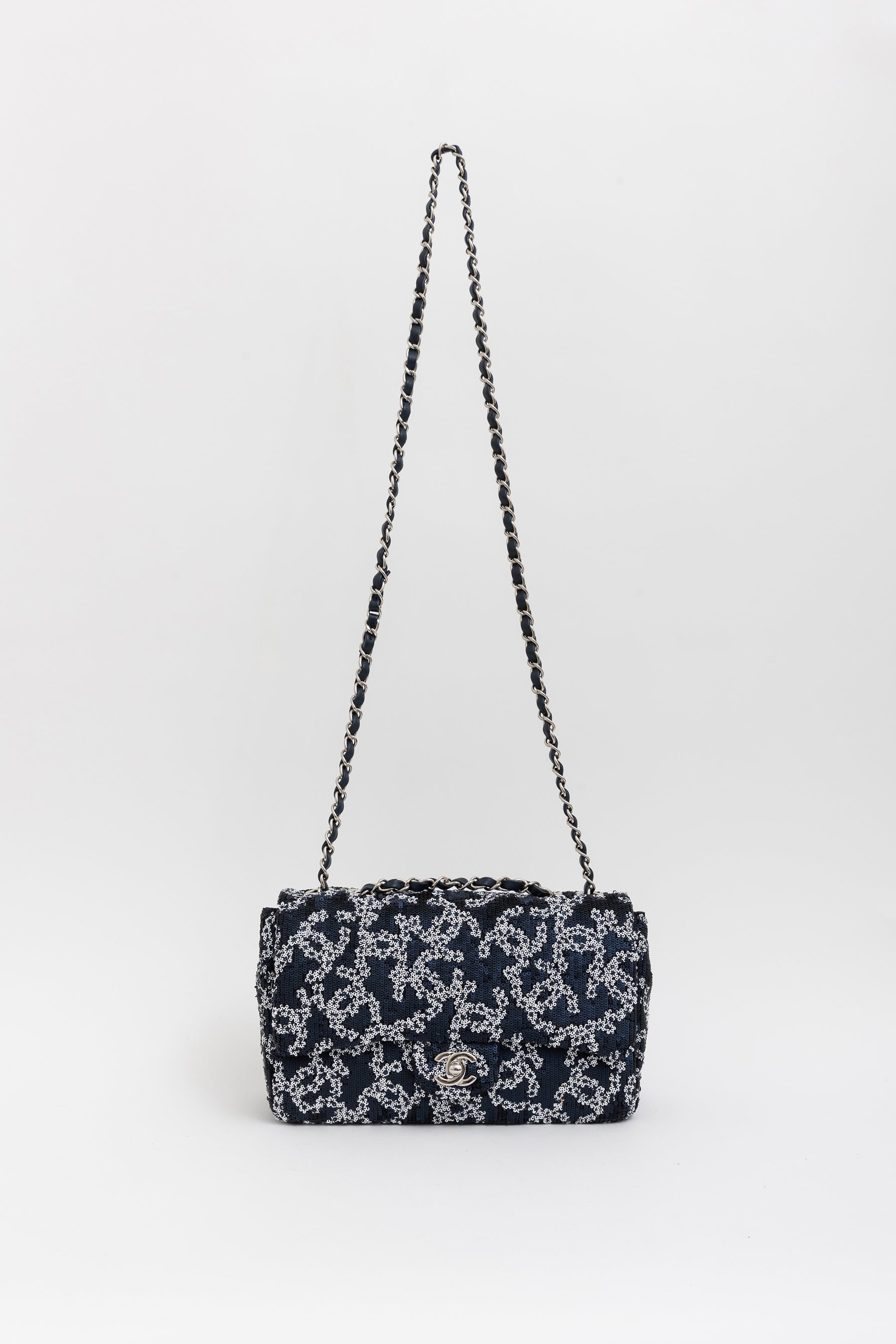 Medium CC Sequin Single Flap Bag
