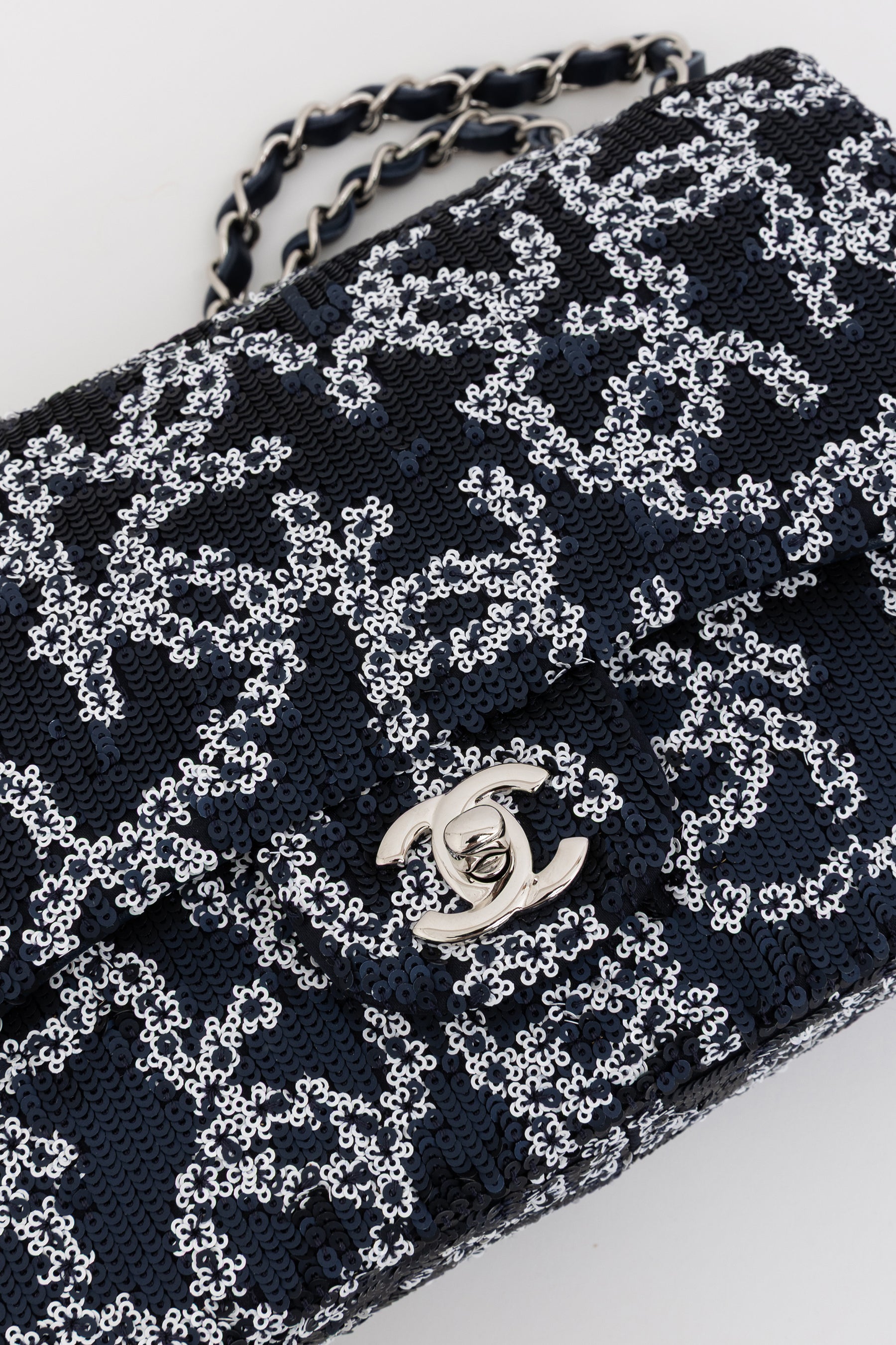 Medium CC Sequin Single Flap Bag