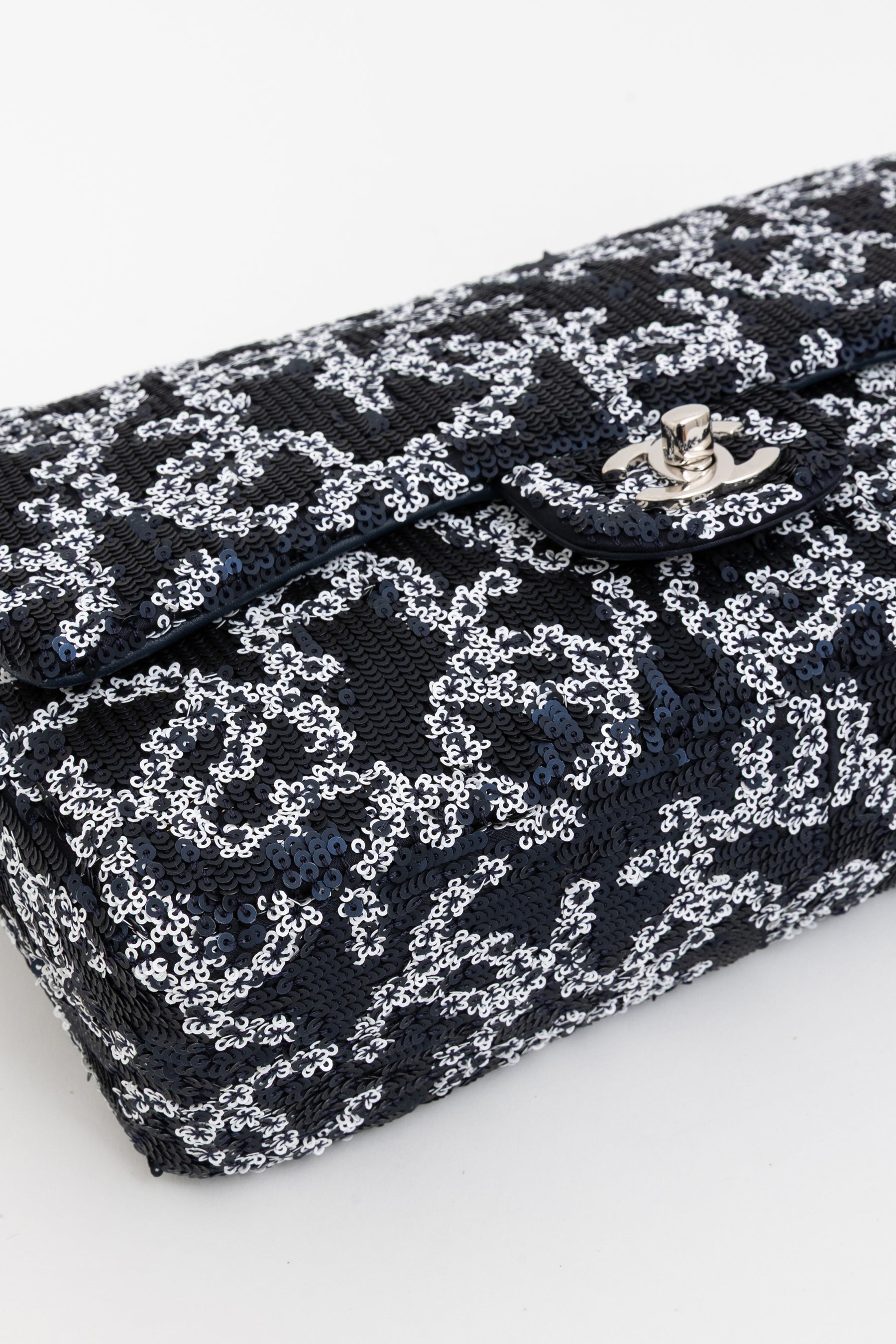 Medium CC Sequin Single Flap Bag
