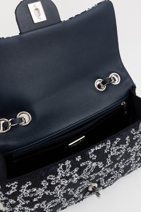 Medium CC Sequin Single Flap Bag