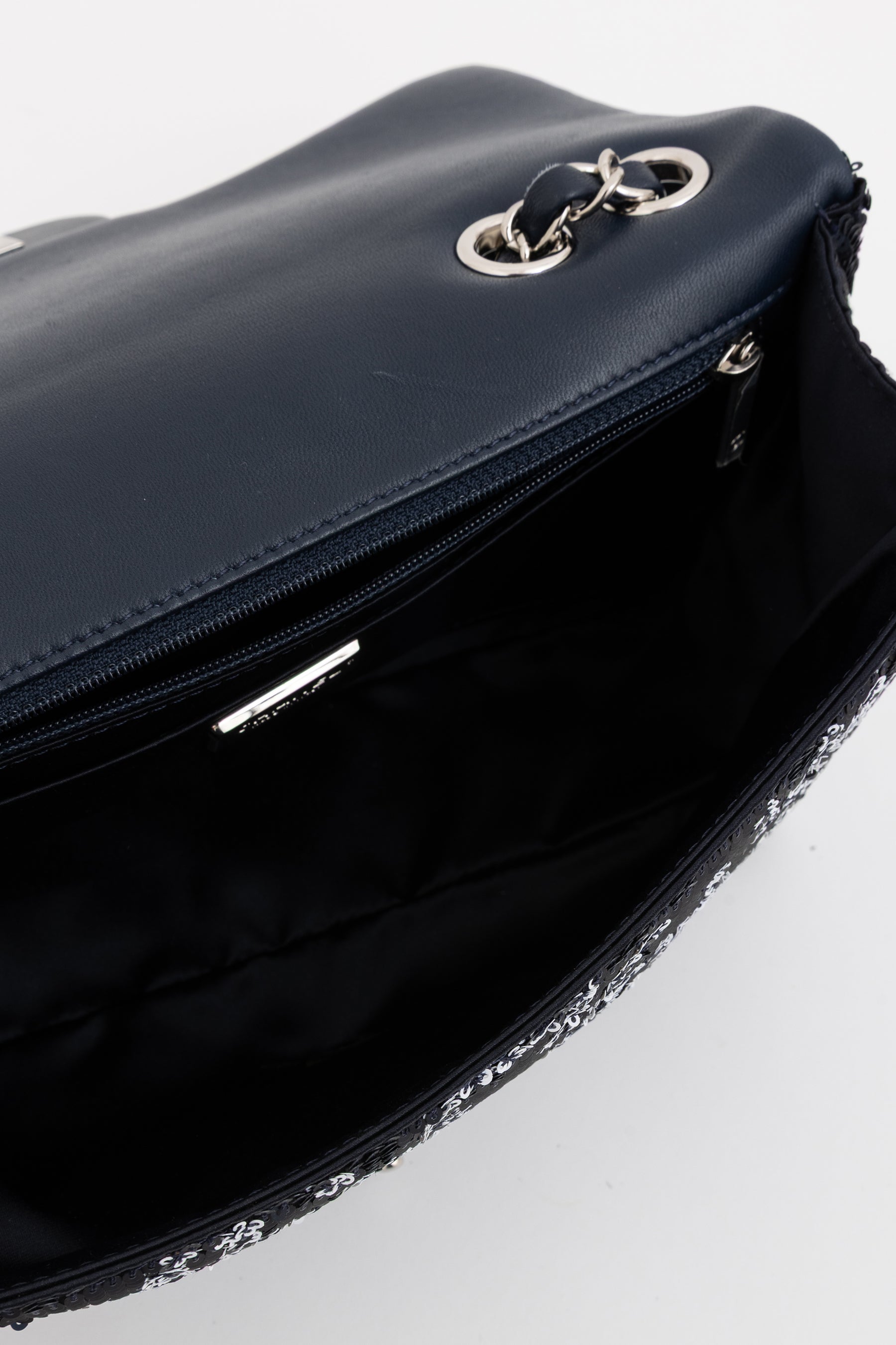 Medium CC Sequin Single Flap Bag