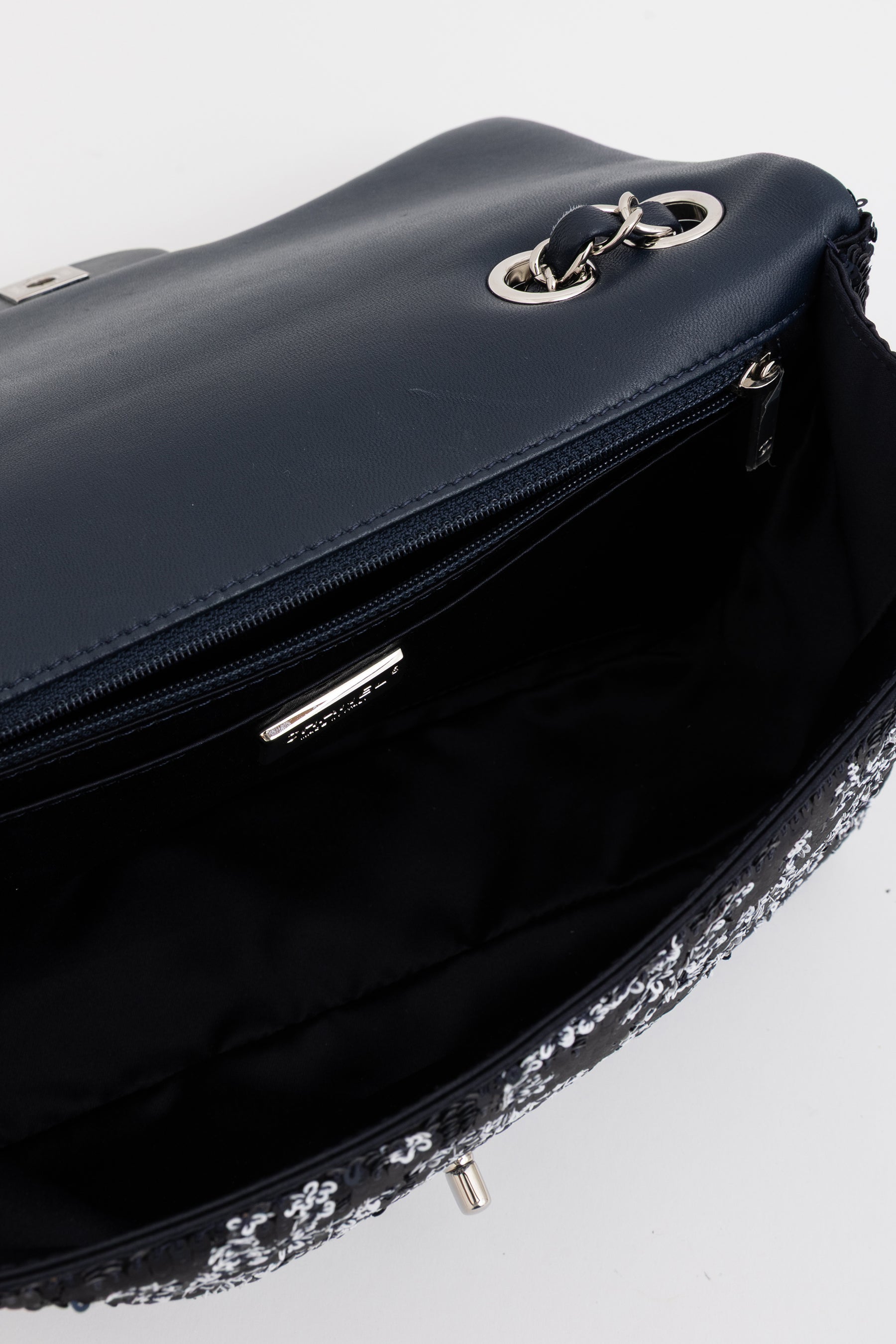 Medium CC Sequin Single Flap Bag